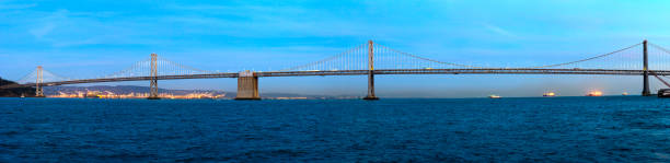 Oakland Bay Bridge after sunset Panorama