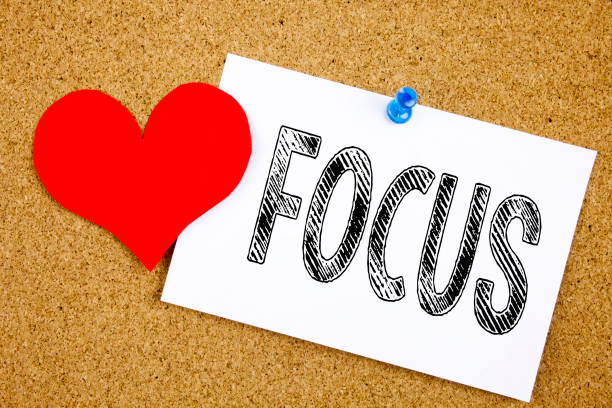 istock Conceptual hand writing text caption inspiration showing Focus concept for Attention Success Concentrate and Love written on sticky note, reminder cork background with copy space 894051442
