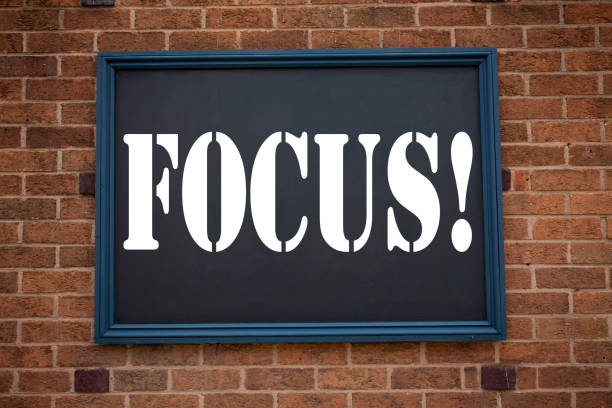istock Conceptual hand writing text caption showing announcement Focus. Business concept for  Attention Success Concentrate written on frame old brick background and copy space 894055764