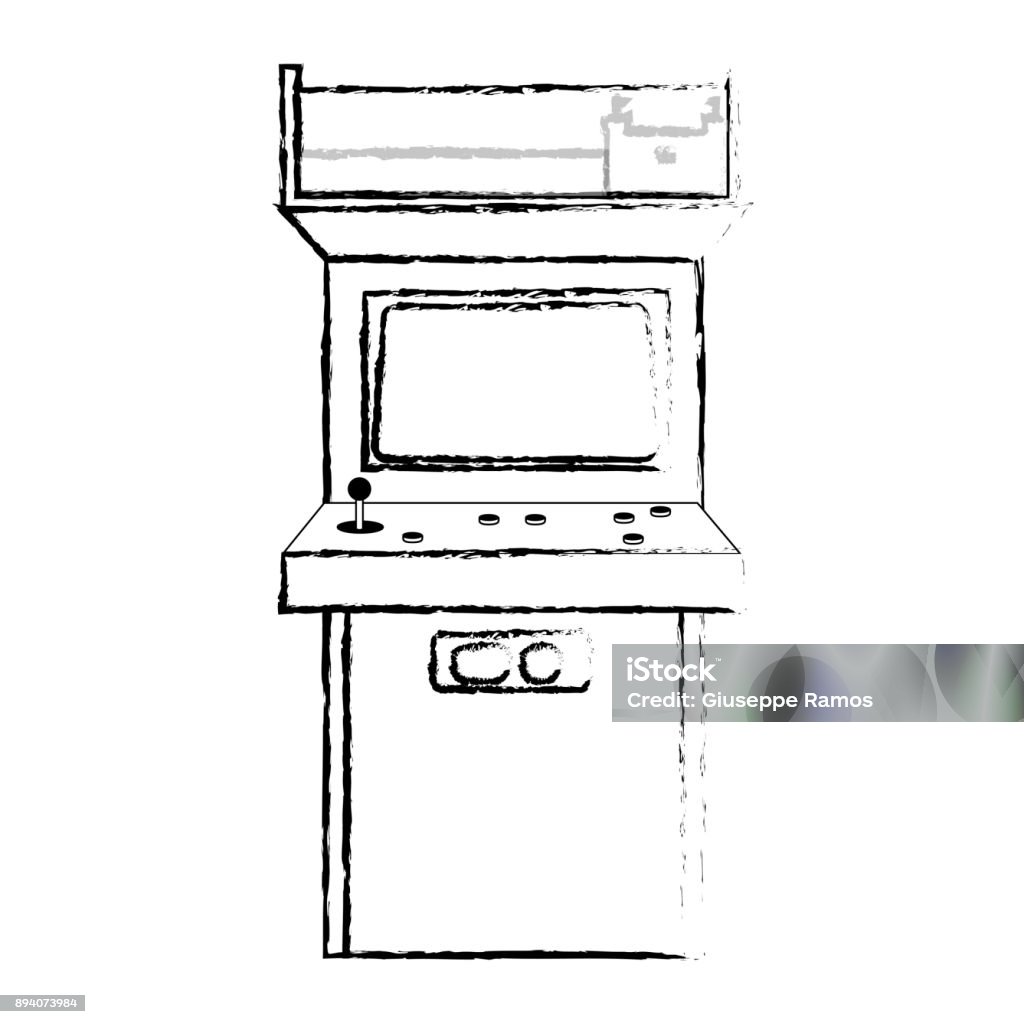Arcade Machine Drawing/design Arcade Machine Design Stock Illustration - Download Image Now - Arcade ...