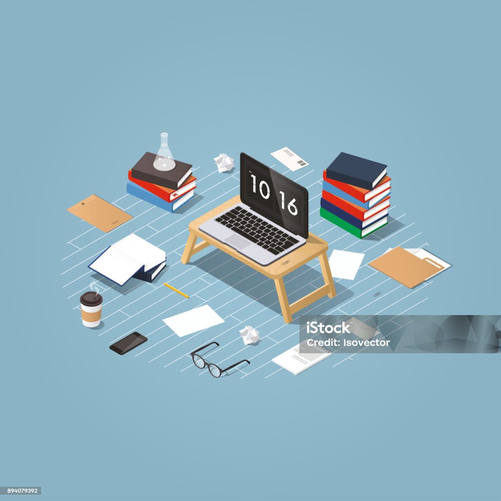 Vector Isometric Learning Isometric Learning Process Illustration Stock Illustration - Download ...