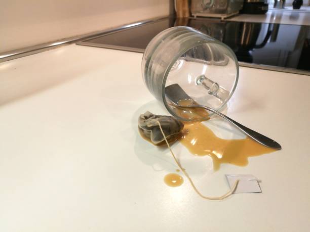 istock A cup of tea spilled on the kitchen. 894087644