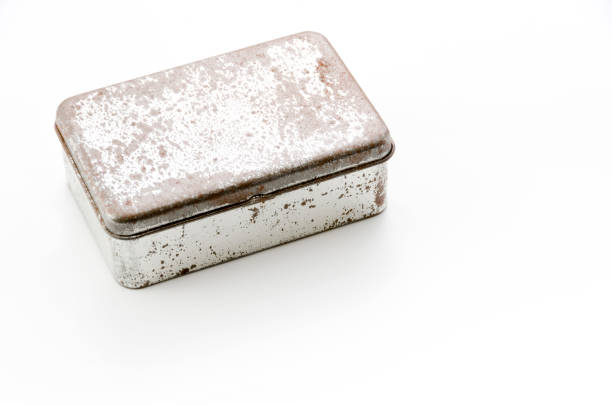 istock Rusted metal box isolated on white background. 894091232