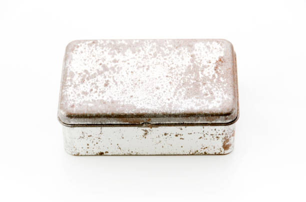 istock Rusted metal box isolated on white background. 894091236