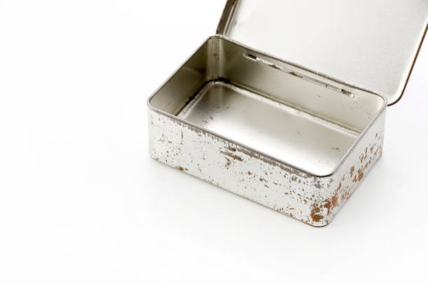 istock Rusted metal box isolated on white background. 894091238