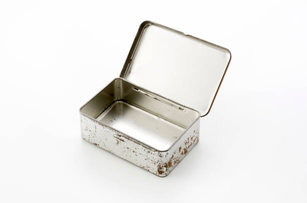 istock Rusted metal box isolated on white background. 894091286