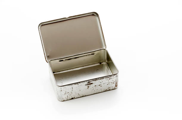 istock Rusted metal box isolated on white background. 894091296