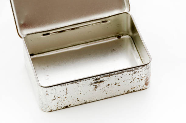 istock Rusted metal box isolated on white background. 894091304