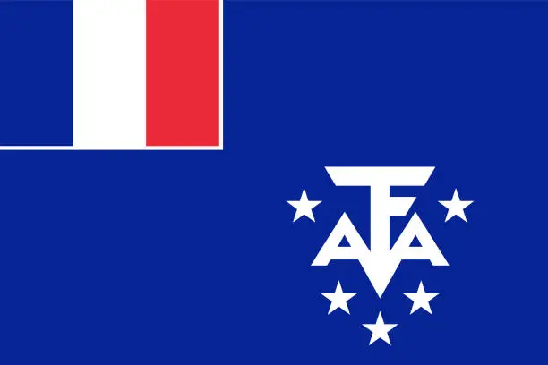 Vector illustration of Official vector flag of French Southern and Antarctic Lands