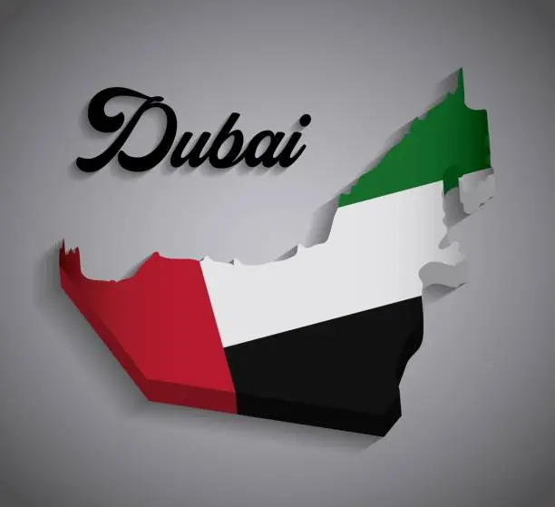 Vector illustration of united arab emirates national flag