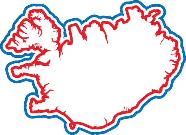 Vector illustration of Iceland Outline