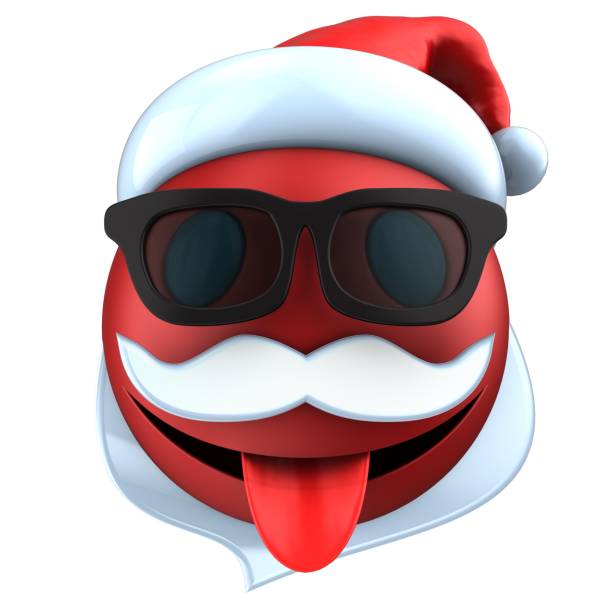 istock 3d red emoticon smile with christmas hat 894191688