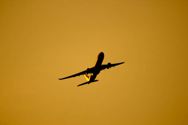 istock Panssenger Aircraft  Take off  shot at sunset time 894200814