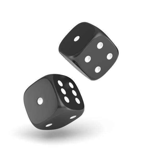 istock 3d rendering of two black dice hanging on a white background 894203658