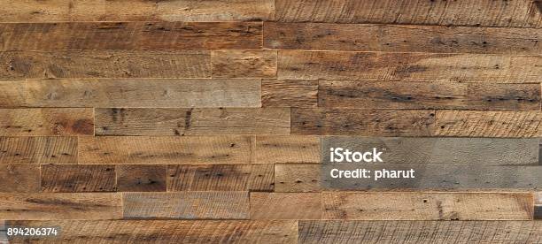 Reclaimed Wood Wall Paneling Texture Stock Photo - Download Image Now - Wood - Material, Wall - Building Feature, Surrounding Wall