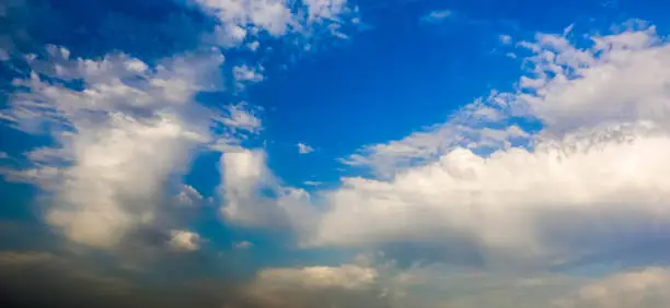 Scenic cloudy sky, beautiful clouds and cloudscape over Dubai, United Arab Emirates