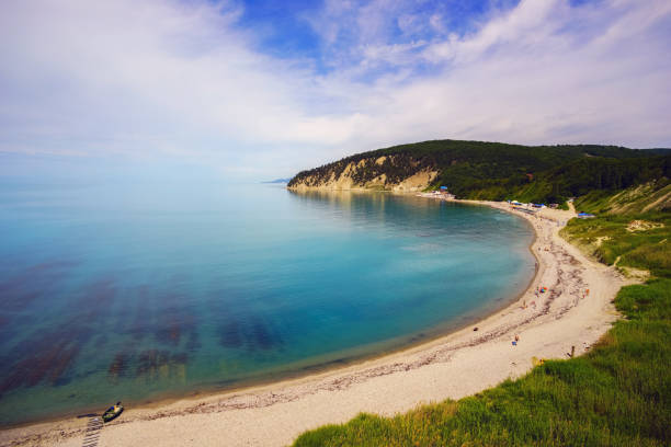 Beautiful view over the sea from a height. Russia , Bukhta Inal.