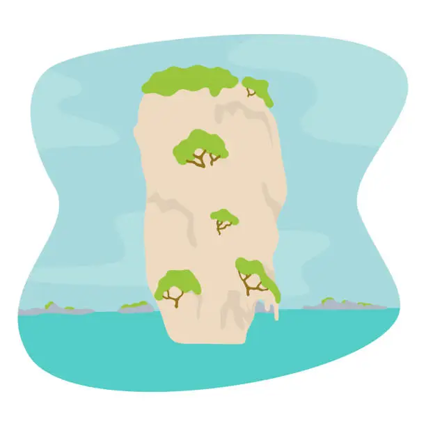 Vector illustration of Beautiful island nature of Thailand