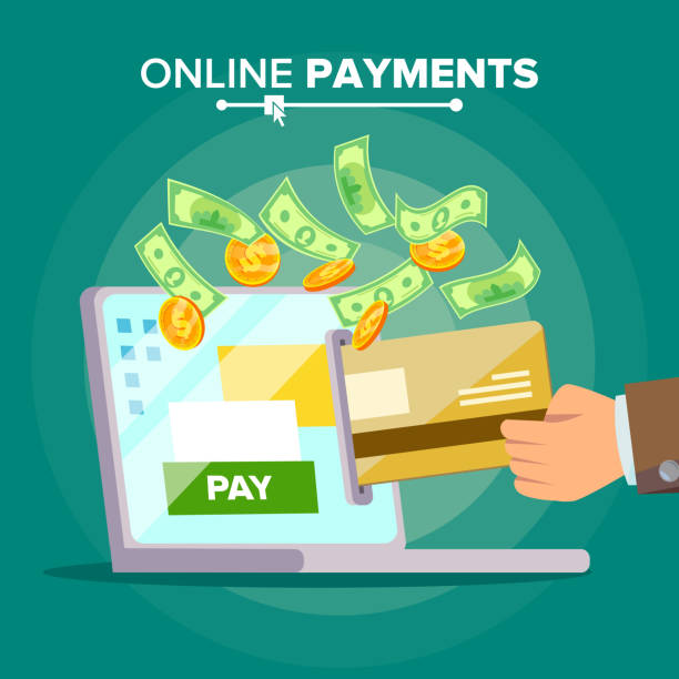 istock Laptop Payment Vector. Transaction And Paypass. Tax Research, Ecommerce. Isolated Flat Cartoon Illustration 894307738