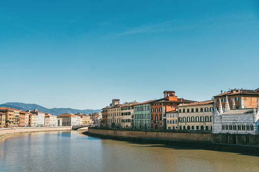 Sceic view  on river in  Pisa, Italy