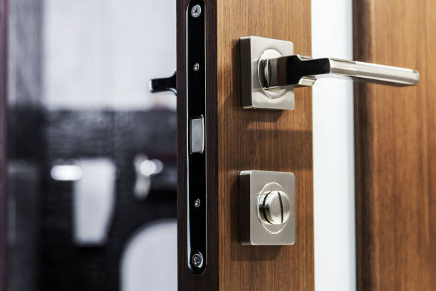 istock door handle and latch of brass 894309166