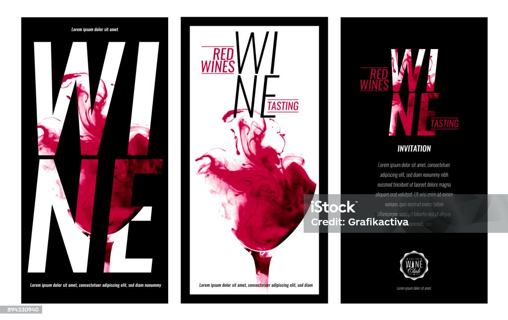 Templates for promotions or presentations of wine events. Illustration with liquid effect. Stains of red wine. Templates for promotions or presentations of wine events. Illustration with liquid effect. Stains of red wine. Vector design Wine stock vector