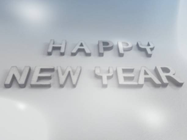 istock Happy new year wish word quote heading title 894341416