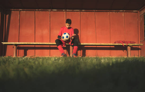 Boy practice soccer