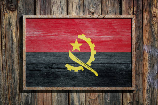 istock Wooden Angola flag 894368828