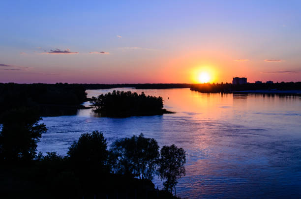 istock Beautiful sunset over the river Dnieper 894369050
