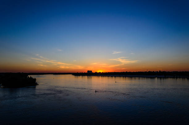 istock Beautiful sunset over the river Dnieper 894369062