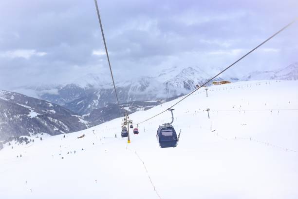 istock View from a cable car over a ski slope 894372622