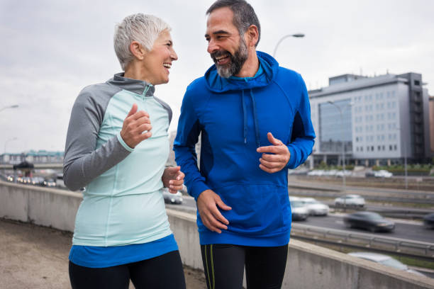 People jogging outdoors