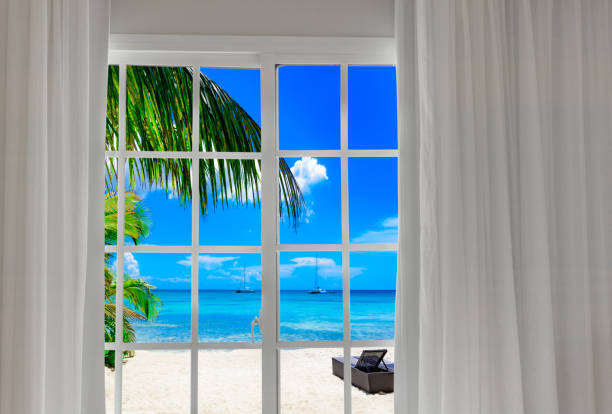 istock Ocean view window Caribbean Dominican Republic 894396322