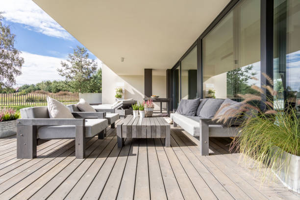 istock Terrace with garden furniture 894400528