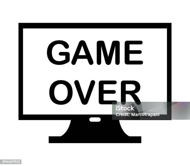 Game Over Computer Vector Game Over Stock Illustration - Download Image Now - Computer Graphic ...