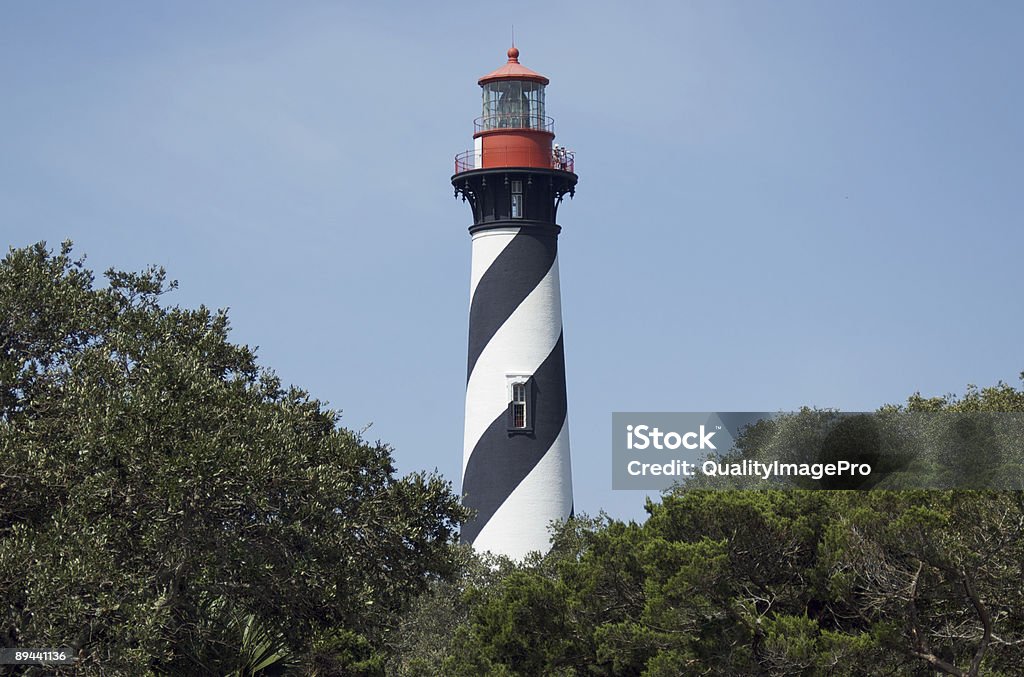 St. Augustine Lighthouse Landscape - Royaltyfri Byggnadsexteriör Bildbanksbilder