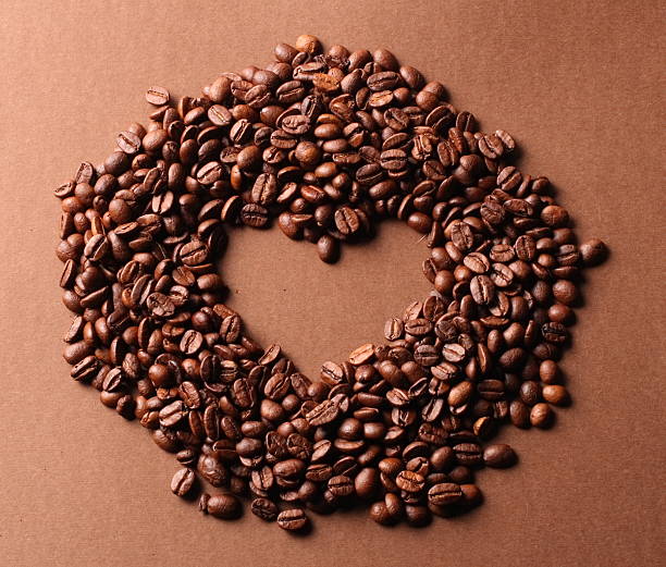 Heart maked from coffee bean stock photo