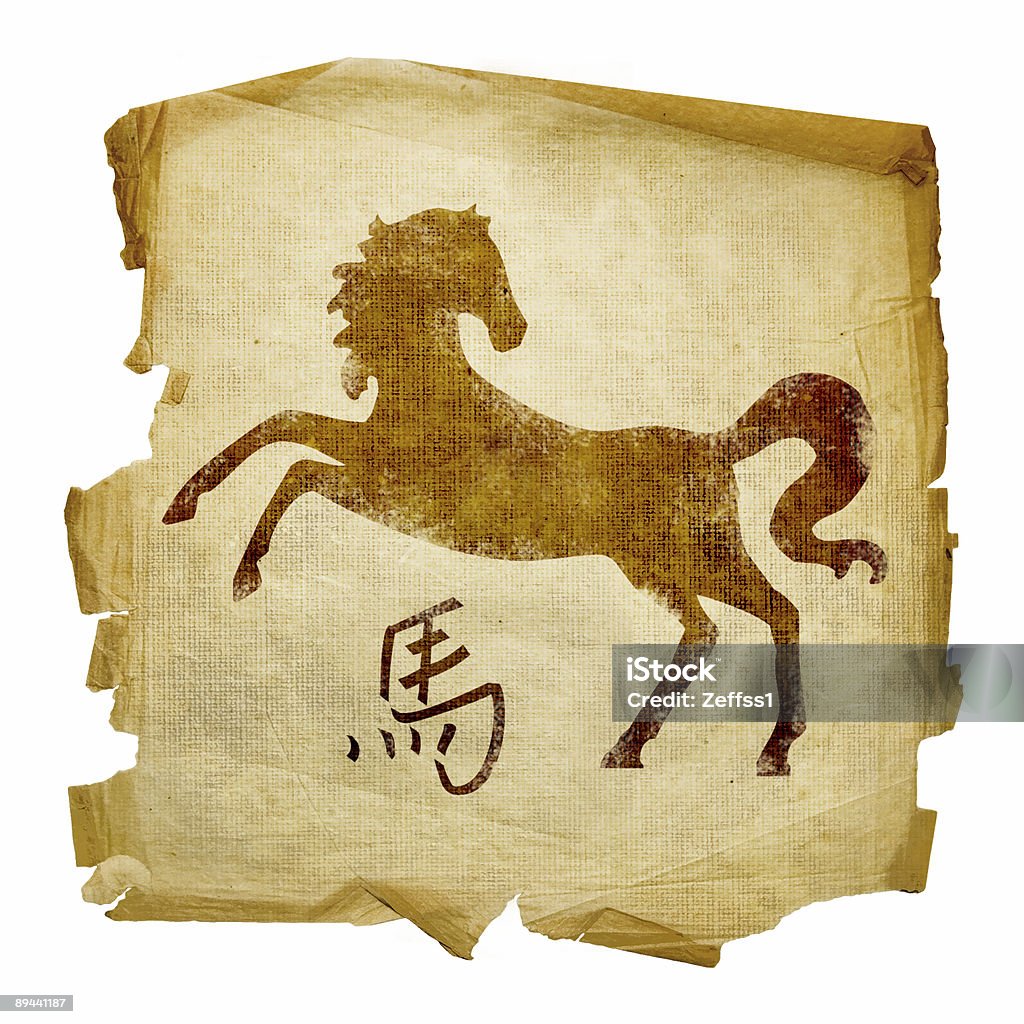 Horse Zodiac-Symbol isoliert auf weißem Hintergrund. - Lizenzfrei Alt Stock-Illustration