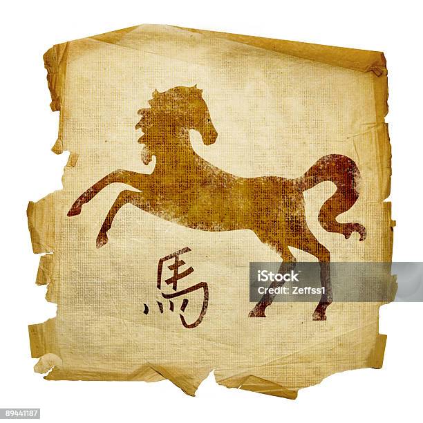 Horse Zodiacsymbol Isoliert Auf Weißem Hintergrund Stock Vektor Art und mehr Bilder von Alt