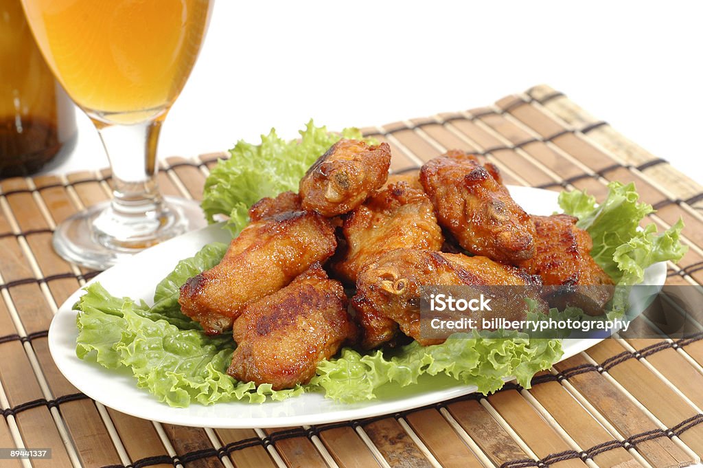 Asas de Frango de Churrasco - Foto de stock de Almoço royalty-free