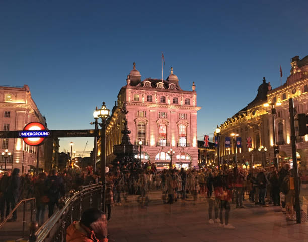 istock Picadilly Circus, London in dusk, multiple exposure 894419878
