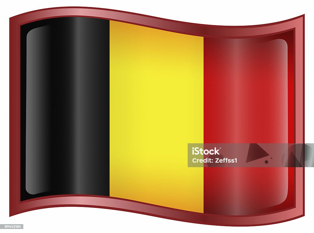 Belgio icona della bandiera, isolato su sfondo bianco. - Illustrazione stock royalty-free di Bandiera