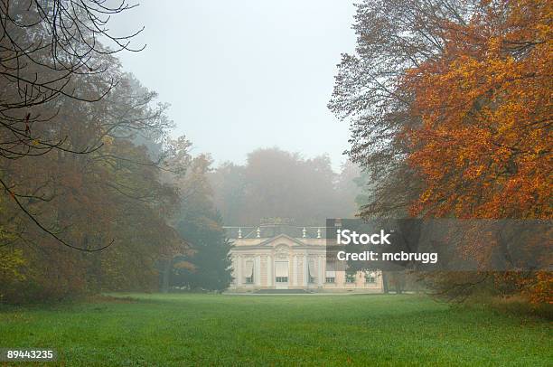 Amalienburg In Munich On A Foggy Autumn Day Stock Photo - Download Image Now - Nymphenburg Castle, Munich, Public Park