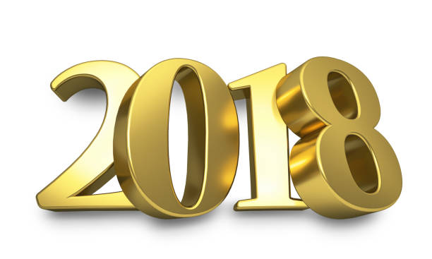 istock Golden 3D 2018 year figures leaned to the wall. 894432966