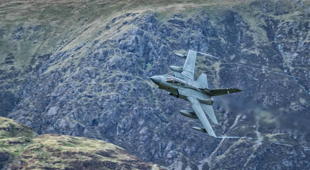 Airplane Airplane, back flying low level training sorties through the Machloop in North Wales raf stock pictures, royalty-free photos & images