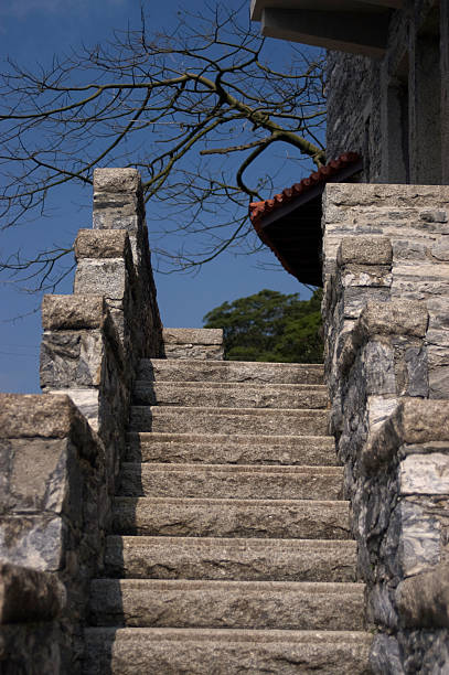 Staircase of stone Staircase of stone in Maioridade ranch, between the cities of Sao Paulo and Santos - Brazil cubatão stock pictures, royalty-free photos & images