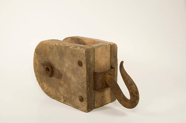 istock Wood Block with Metal Hook 89444216