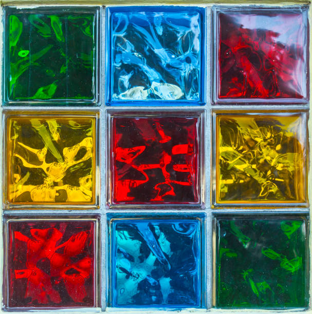 istock stained glass in multi-colored glass, of six square segments 894446260