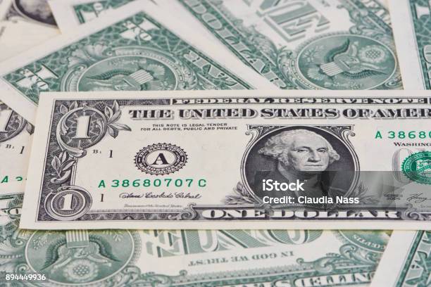 Several One Dollar Bills Stock Photo - Download Image Now - American One Dollar Bill, Color Image, Competition